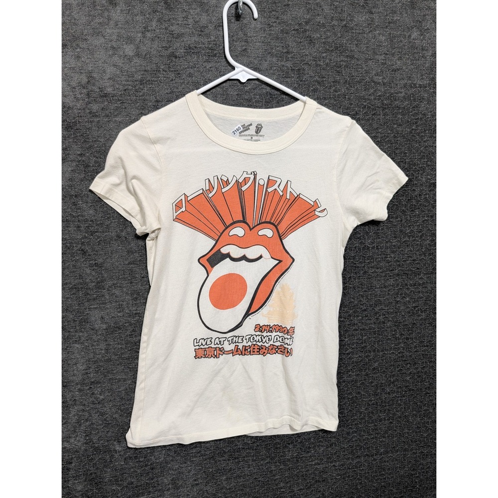 Rolling Stones Live at the Tokyo Dome 1990 Graphic Tee Cream Small/Medium